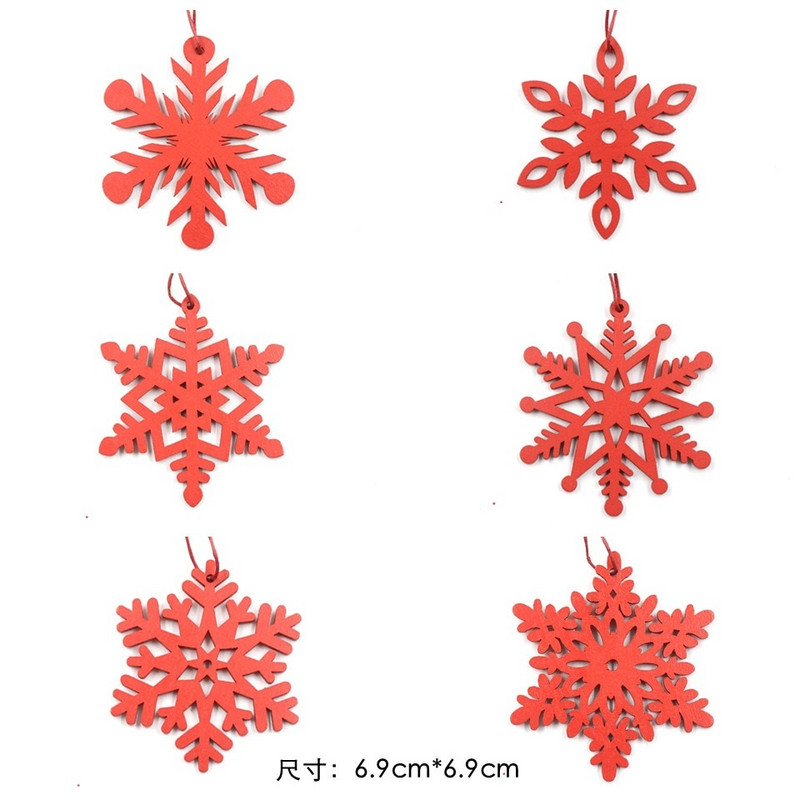 Frozen Party Коледни снежинки Декорации Дървени орнаменти Коледна елха Направи си сам Занаяти Фалшив сняг Зимни декорации за дома