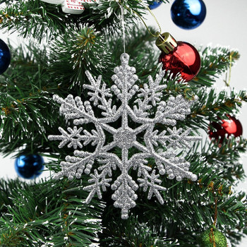 12 τμχ 10cm Χρυσό Πούδρα Πλαστικό Snowflake Party Snowflake Snowflake Party Supplies Χειμερινή διακόσμηση Διακοσμητικά χριστουγεννιάτικου δέντρου για χιόνι σπιτιού