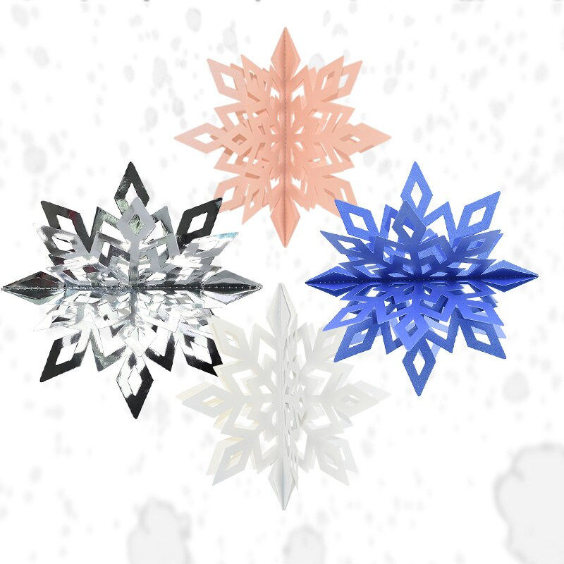 6Gb Ziemas ballītes Ziemassvētku piekarināmais dekors 3D dobs sniegpārsliņu papīrs Garland Ziemassvētku sienas griestu dekors