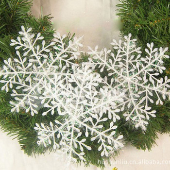 Коледни украси за дома Декорации от снежинки Хартиени гирлянди Орнамент Коледно дърво Висящ декор за прозорци Зимни декорации