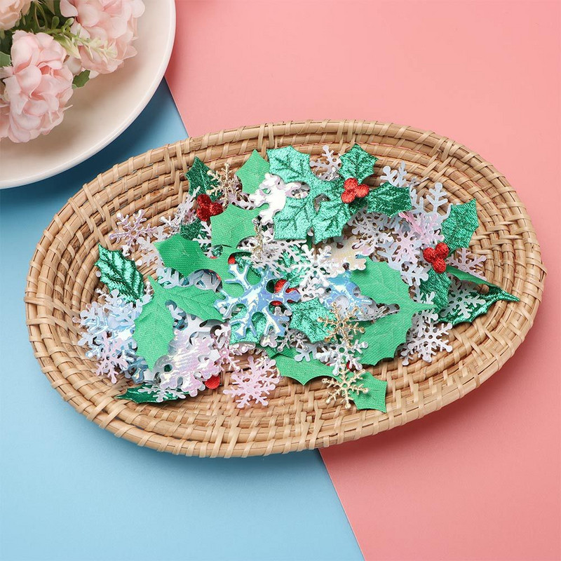 100/200/300gab Ziemassvētku sniegpārslas konfeti Mākslīgais sniegs Ziemassvētku ballīte Ziemassvētku eglīšu rotājumi Mājas dekors Krāsaini mirdzumi