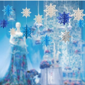 6 τμχ Χριστουγεννιάτικη νιφάδα χιονιού Γιρλάντα Στολίδι Χριστουγεννιάτικου δέντρου DIY Χριστουγεννιάτικη διακόσμηση σπιτιού Διακόσμηση πάρτι γενεθλίων γάμου 2021