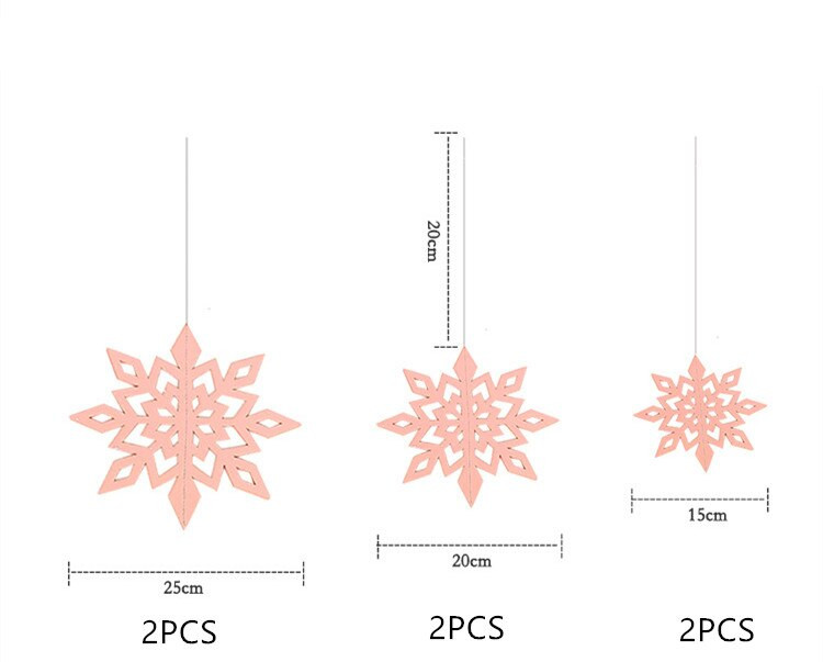 6kom Božićni vijenac s pahuljicama Ukras za božićno drvce DIY Božićna dekoracija doma Vjenčanje Rođendanska dekoracija 2021.