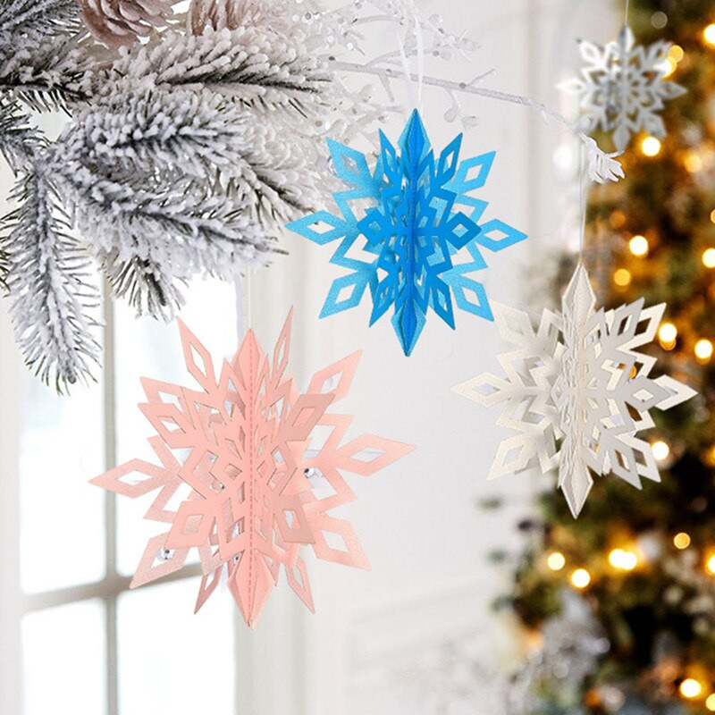 6kom Božićni vijenac s pahuljicama Ukras za božićno drvce DIY Božićna dekoracija doma Vjenčanje Rođendanska dekoracija 2021.