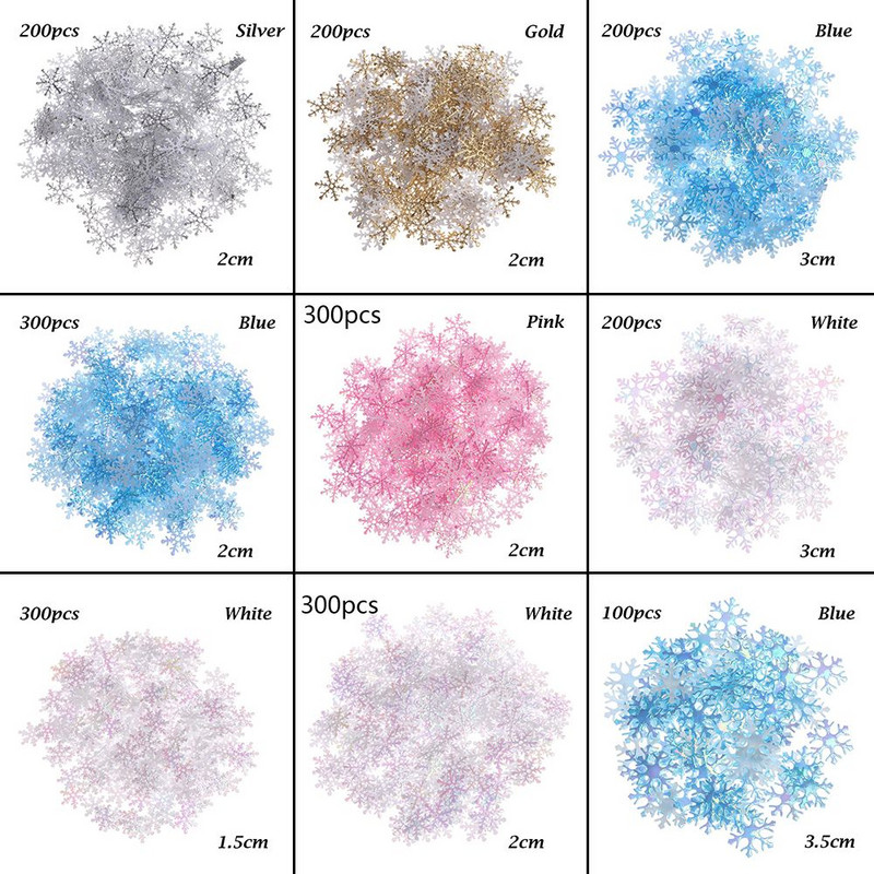 Ziemassvētku rotājums sniegpārsla Ziemassvētku dzimšanas dienas ballīte kāzu dekors ar rokām gatavots mājas dekors krāsains mirdzošs aksesuārs