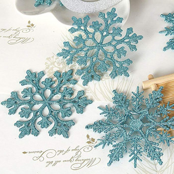 10 ΤΕΜ. Snowflake Christmas Tree Glitter Snowflakes 10cm Κρεμαστό Χριστουγεννιάτικο Δέντρο Διακόσμηση Χριστουγεννιάτικου παραθύρου Home Navidad Noel