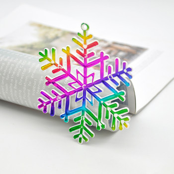 12 τμχ Χριστουγεννιάτικο Χρώμα Διακόσμηση Χιονονιφάδας Κρεμαστό Σπίτι 2021 Δώρο Πρωτοχρονιάς Χριστουγεννιάτικο Δέντρο Διακόσμηση πάρτι με νιφάδες χιονιού Navidad
