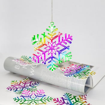 12 τμχ Χριστουγεννιάτικο Χρώμα Διακόσμηση Χιονονιφάδας Κρεμαστό Σπίτι 2021 Δώρο Πρωτοχρονιάς Χριστουγεννιάτικο Δέντρο Διακόσμηση πάρτι με νιφάδες χιονιού Navidad