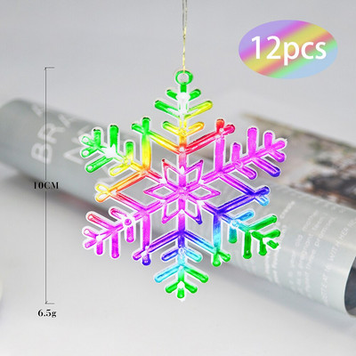 12vnt Kalėdų spalvos snaigės dekoravimas namų pakabukas 2021 Naujųjų metų dovana Kalėdų eglutės snaigės vakarėlio dekoravimas Navidad