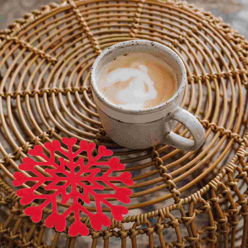 Coasters Craciun Coaster Cup Fulg de zapada Vacanta Hot Felt Masa Bauturi Matxmas Cafea Pad Party Trivet Covoras Decoratiuni Bautura
