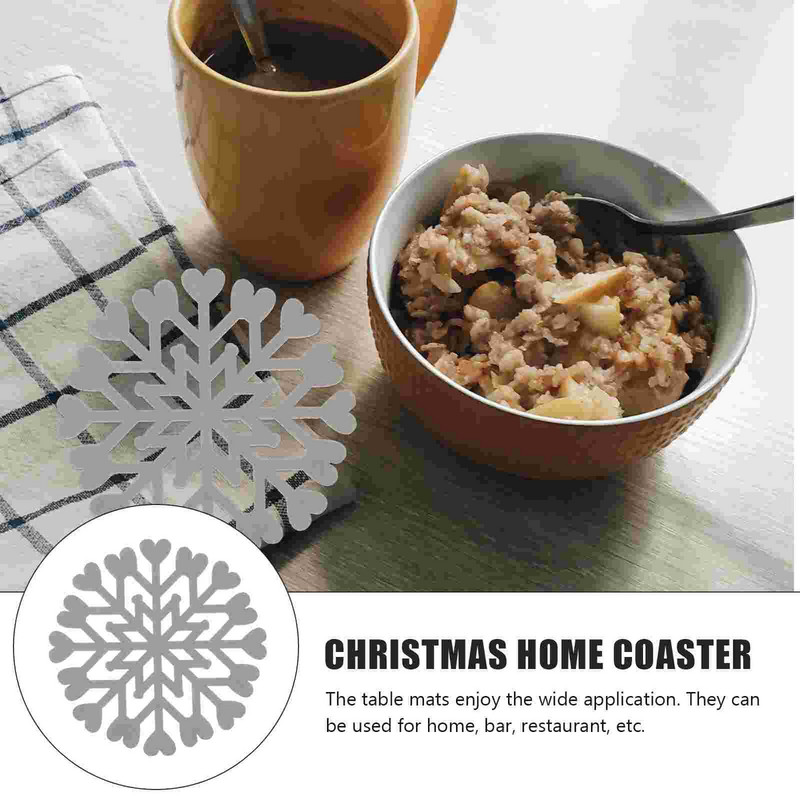 Coasters Craciun Coaster Cup Fulg de zapada Vacanta Hot Felt Masa Bauturi Matxmas Cafea Pad Party Trivet Covoras Decoratiuni Bautura
