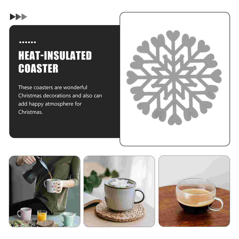 Coasters Craciun Coaster Cup Fulg de zapada Vacanta Hot Felt Masa Bauturi Matxmas Cafea Pad Party Trivet Covoras Decoratiuni Bautura