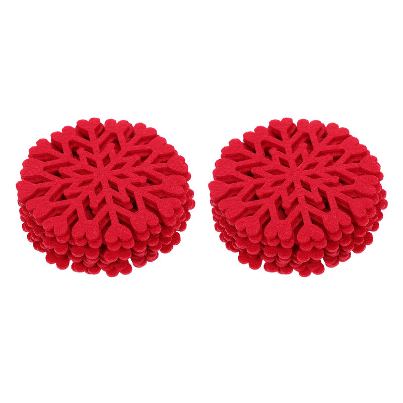 Coasters Craciun Coaster Cup Fulg de zapada Vacanta Hot Felt Masa Bauturi Matxmas Cafea Pad Party Trivet Covoras Decoratiuni Bautura