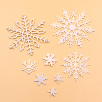 1 пакет пластмасови снежинки многотипови изкуствени снежинки за коледна декорация на дома коледно дърво висящи висулки декорации