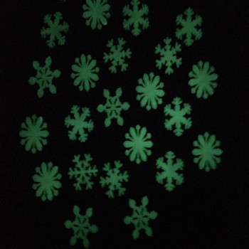 50бр. Светещи снежинки Стикер за стена Winter Frozen Party Направи си сам Орнаменти Коледна украса за дома Navidad Фалшив снежен декор