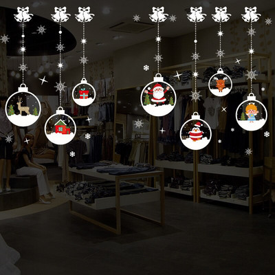 Jõuluklaasi kleebised elektrostaatilised kleebised Jõuluakna kleebised kaubanduskeskus Jõuluhõnguline kaunistus