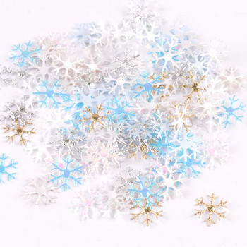 50 бр. 15-40 мм бяла фалшива снежинка Коледна сватбена украса Направи си сам сцена Новогодишно коледно дърво Прозорец Скрапбукинг декор c2324