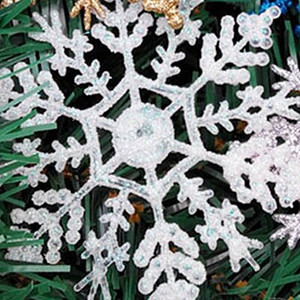 12 бр. Пластмасова снежинка на златен прах Frozen Party Decor Navidad Орнаменти Украси за коледно дърво за дома Сняг Зимен декор