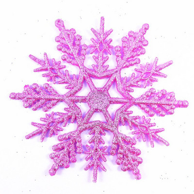 12 бр. Пластмасова снежинка на златен прах Frozen Party Decor Navidad Орнаменти Украси за коледно дърво за дома Сняг Зимен декор