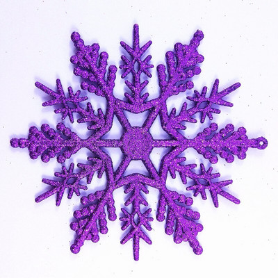 12 бр. Пластмасова снежинка на златен прах Frozen Party Decor Navidad Орнаменти Украси за коледно дърво за дома Сняг Зимен декор