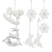 Pandantiv agățat de Crăciun Ornament pentru brad de Crăciun Ornamente alb pentru brad de Crăciun Decoratiuni Fulgi de nea/Elk/cal/dragoste