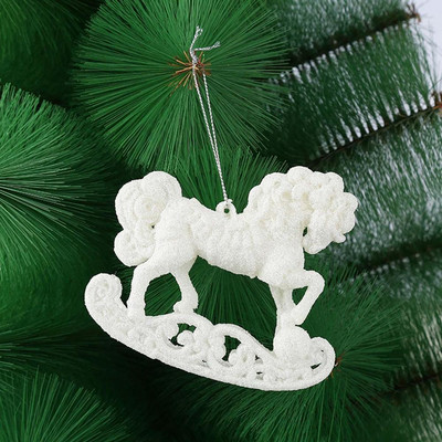 Pandantiv agățat de Crăciun Ornament pentru brad de Crăciun Ornamente alb pentru brad de Crăciun Decoratiuni Fulgi de nea/Elk/cal/dragoste