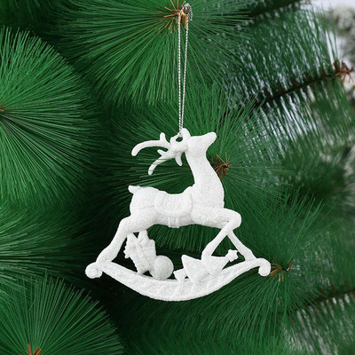 Pandantiv agățat de Crăciun Ornament pentru brad de Crăciun Ornamente alb pentru brad de Crăciun Decoratiuni Fulgi de nea/Elk/cal/dragoste