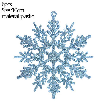 12 komada 10 cm plastične zlatno-srebrne svjetlucave pahuljice u prahu, božićni ukrasi, privjesak, novogodišnja božićna jelka, ukrasna pahuljica