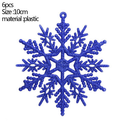 12 komada 10 cm plastične zlatno-srebrne svjetlucave pahuljice u prahu, božićni ukrasi, privjesak, novogodišnja božićna jelka, ukrasna pahuljica