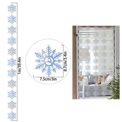 Χριστουγεννιάτικο χαρτί για νιφάδες χιονιού 1m Γιρλάντα Τεχνητές νιφάδες χιονιού Πανό με λέιζερ Διακοσμήσεις Χριστουγεννιάτικων δέντρων για Στολίδια για το Πρωτοχρονιάτικο Πάρτυ σπιτιού