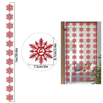Χριστουγεννιάτικο χαρτί για νιφάδες χιονιού 1m Γιρλάντα Τεχνητές νιφάδες χιονιού Πανό με λέιζερ Διακοσμήσεις Χριστουγεννιάτικων δέντρων για Στολίδια για το Πρωτοχρονιάτικο Πάρτυ σπιτιού