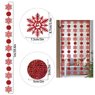 Χριστουγεννιάτικο χαρτί για νιφάδες χιονιού 1m Γιρλάντα Τεχνητές νιφάδες χιονιού Πανό με λέιζερ Διακοσμήσεις Χριστουγεννιάτικων δέντρων για Στολίδια για το Πρωτοχρονιάτικο Πάρτυ σπιτιού