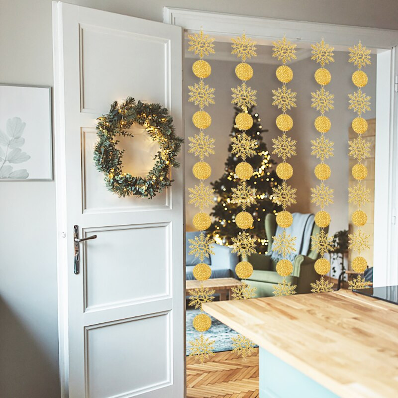 Χριστουγεννιάτικο χαρτί για νιφάδες χιονιού 1m Γιρλάντα Τεχνητές νιφάδες χιονιού Πανό με λέιζερ Διακοσμήσεις Χριστουγεννιάτικων δέντρων για Στολίδια για το Πρωτοχρονιάτικο Πάρτυ σπιτιού