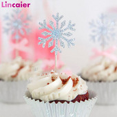 10tk Snowflake Cupcake Toppers Peokaunistused Talvised Pulmakaunistus Hõbedased Jõuluehted Lumivalgeke