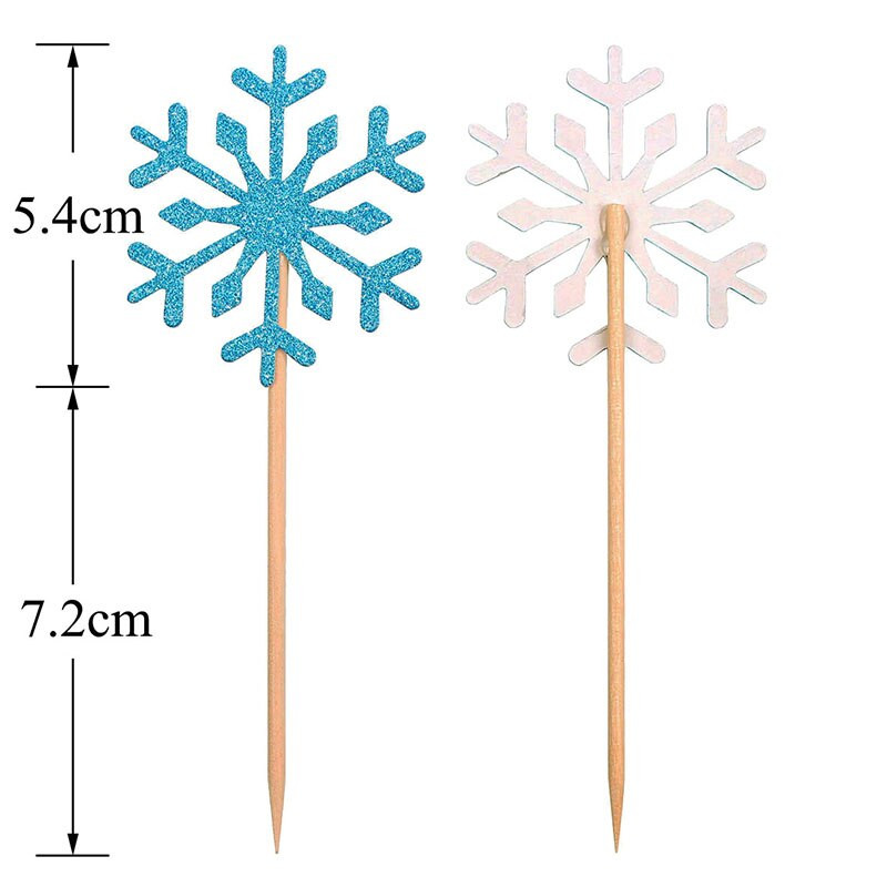 10tk Snowflake Cupcake Toppers Peokaunistused Talvised Pulmakaunistus Hõbedased Jõuluehted Lumivalgeke