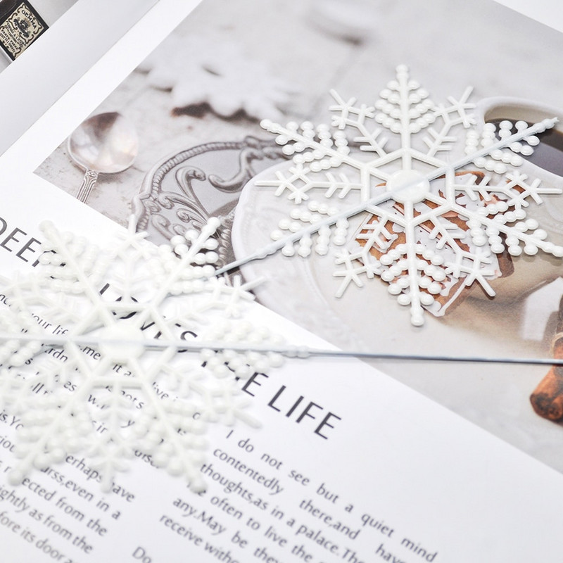 6 tk valge lumehelbe oks jõulupuu kaunistus sünnipäevapeokook Pühade uusaastakaunistus