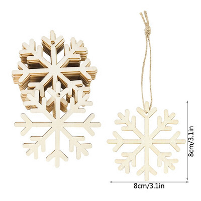 10 tk puidust lumehelbe laastud DIY jõulupuu rippuvad ripatsid jõulukaunistus kodukaunistus 2023 uusaasta Navidad Natal