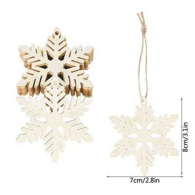 10 tk puidust lumehelbe laastud DIY jõulupuu rippuvad ripatsid jõulukaunistus kodukaunistus 2023 uusaasta Navidad Natal