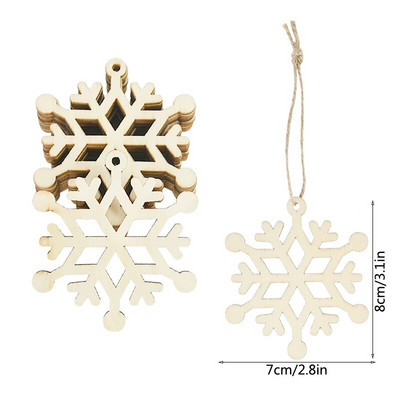 10 tk puidust lumehelbe laastud DIY jõulupuu rippuvad ripatsid jõulukaunistus kodukaunistus 2023 uusaasta Navidad Natal