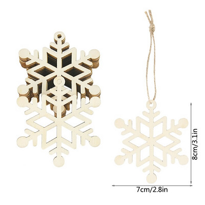 10 tk puidust lumehelbe laastud DIY jõulupuu rippuvad ripatsid jõulukaunistus kodukaunistus 2023 uusaasta Navidad Natal
