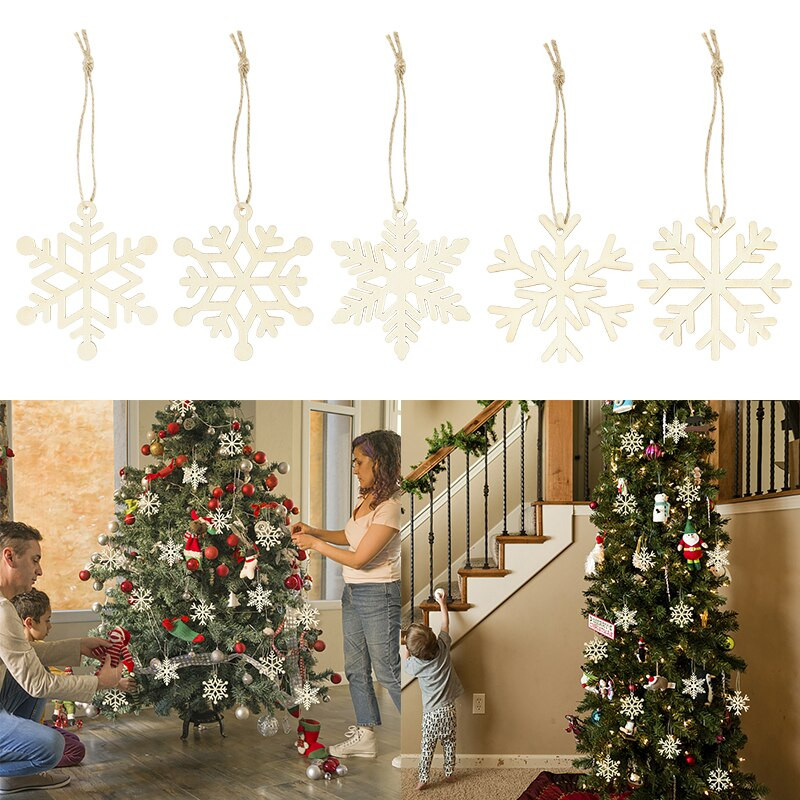 10 tk puidust lumehelbe laastud DIY jõulupuu rippuvad ripatsid jõulukaunistus kodukaunistus 2023 uusaasta Navidad Natal