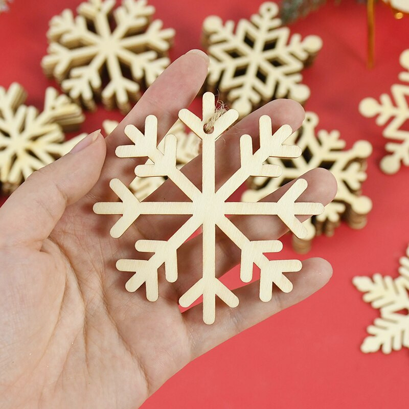 10 tk puidust lumehelbe laastud DIY jõulupuu rippuvad ripatsid jõulukaunistus kodukaunistus 2023 uusaasta Navidad Natal