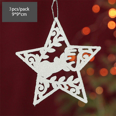 Svjetlucavi bijeli ukrasi u obliku pahuljica Božićno drvce Dekoracija Božićni kućni dekor 3D viseći los privjesak Poklon za novogodišnju zabavu Navidad