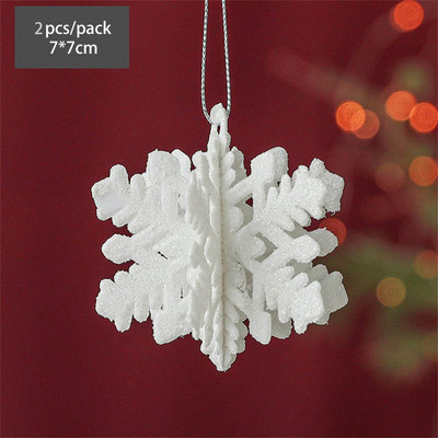 Svjetlucavi bijeli ukrasi u obliku pahuljica Božićno drvce Dekoracija Božićni kućni dekor 3D viseći los privjesak Poklon za novogodišnju zabavu Navidad