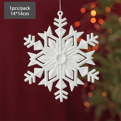 Svjetlucavi bijeli ukrasi u obliku pahuljica Božićno drvce Dekoracija Božićni kućni dekor 3D viseći los privjesak Poklon za novogodišnju zabavu Navidad