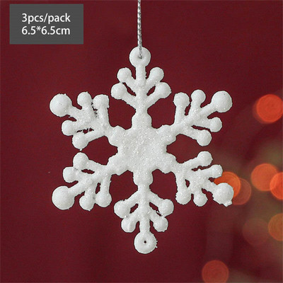 Svjetlucavi bijeli ukrasi u obliku pahuljica Božićno drvce Dekoracija Božićni kućni dekor 3D viseći los privjesak Poklon za novogodišnju zabavu Navidad