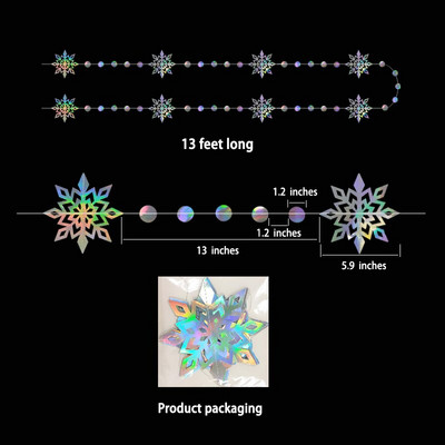 Seturi de decor Zăpadă de iarnă Țara Minunilor Ghirlanda de hârtie 3D Fulgi de zăpadă artificiali Ornamente pentru petrecerea de aniversare înghețată Decoratiuni de Crăciun
