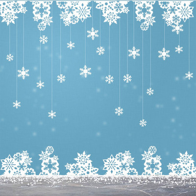 Seturi de decor Zăpadă de iarnă Țara Minunilor Ghirlanda de hârtie 3D Fulgi de zăpadă artificiali Ornamente pentru petrecerea de aniversare înghețată Decoratiuni de Crăciun