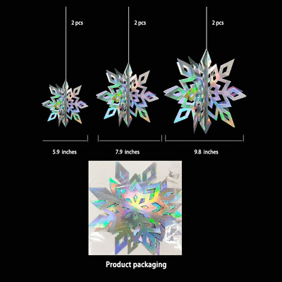 Seturi de decor Zăpadă de iarnă Țara Minunilor Ghirlanda de hârtie 3D Fulgi de zăpadă artificiali Ornamente pentru petrecerea de aniversare înghețată Decoratiuni de Crăciun