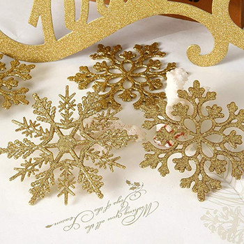 10 ΤΕΜ. Snowflake Χριστουγεννιάτικη Διακόσμηση Δέντρο Glitter Snowflakes 10cm Κρεμαστά Χριστουγεννιάτικη Διακόσμηση Δέντρο Χριστουγεννιάτικο Σπίτι
